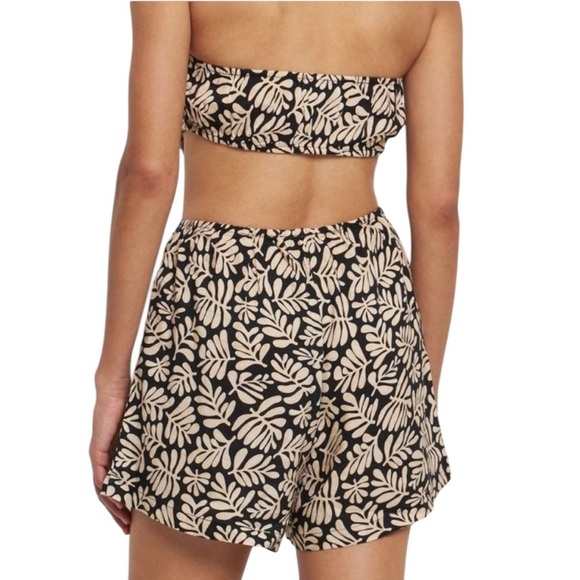 NWT WeWoreWhat Linen Strapless Cutout Blend Romper In Black Size XS - Picture 2 of 12